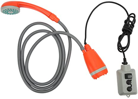 Tragbare Campingdusche, 2,5 l pro Minute Camp Duschpumpe, wiederaufladbare USB Außendusche mit Duschkopf, elektrische tragbare Dusche für Wandern, Haustierreinigung, Wohnmobil, Autowäsche, Reisen