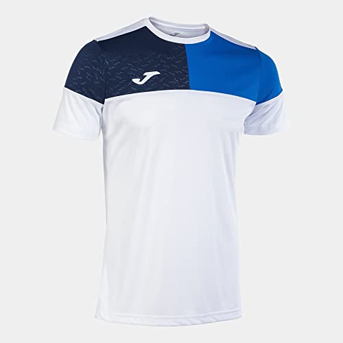 Joma Kurzarmshirt Mann Crew V Weiss königsblau Marineblau