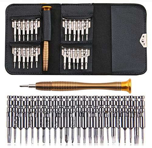 Nuevo juego de destornilladores de precisión 25 en 1, juego de herramientas de reparación de apertura de destornillador Torx electrónico para teléfono, cámara, reloj, tableta, negro