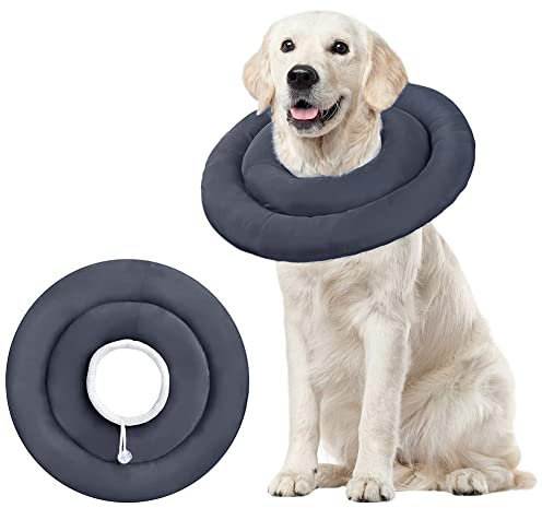 XINCHI Halskrause Hunde Katze Halsband Verstellbar Halskragen Haustiere Hundehalskrause Welpen Schutzkragen Leckschutz Hundekragen Schutzhalsband Atmungsaktive Nackenschutz Hundehalsbänder