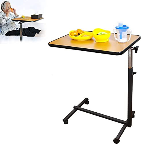 CEEBUS Beistelltisch Mit Rollen Laptop-Schreibtisch, höhenverstellbarer medizinischer Betttisch, für ältere Menschen, für Mahlzeiten, Arbeit und Aktivitäten