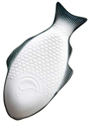 DELURA Teller Fischteller Dekorativer Truthahnteller Keramik Fischteller Porzellan Servierplatte Snacktablett for Restaurants Zuhause Fischförmige Schüssel Fischförmige Teller/729