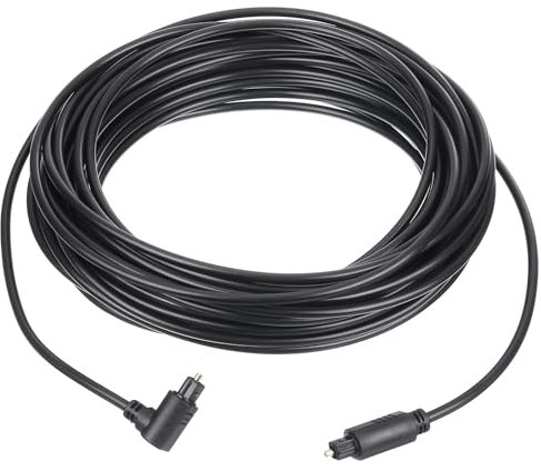 QUARKZMAN Fibre Ottico Audio Cavo 90 Grado Digitale Audio Ottico Cavo 34,4FT Lungo TOS Ottica Collegamento Cavo PVC Plastica Connettore per TV DVD Amplificatore Stereo Nero