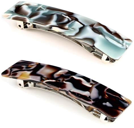 2 Stücke Haarspangen Damen Groß Retro Automatische Haarspange Französische Vintage Haarspangen Dickes Haar Hair Clips Hair Barrettes für Damen Frauen