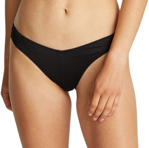 Calvin Klein Damen Bikinihose Brazilian Delta Bikini mit Branding, Schwarz (Pvh Black), S