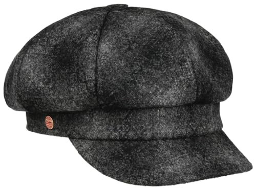 Mayser CIA New Merino Ballonmütze Schirmmütze Schildmütze Baker-Boy-Mütze Newsboy Cap Damen - Made in the EU mit Futter, Schirm Winter Herbst-Winter - One Size anthrazit