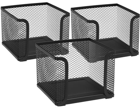 HAPINARY 3stücke Notizblock Aus Eisen-mesh Praktischer Organizer Für Schreibtisch Zettelhalter Für Notizen Bürobedarf Zur Aufbewahrung Von Notizblöcken Und Büromaterialien
