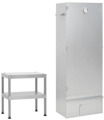 JUDYY Räucherofen mit Tisch Verzinkter Stahl, Smoker, Tischräucherofen, Räucherschrank, Reifeschrank, Kaltrauchgenerator, Räucherschnecke, Räucherhaken 3187617