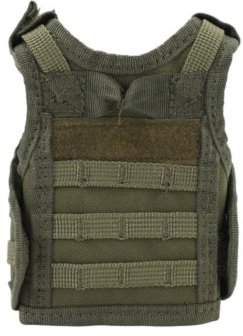 Ölväst taktisk ölväst dryckskylare militär dryckeshållare för 12 oz eller 16 oz burkar eller flaskor öldekorationer (OD grön)