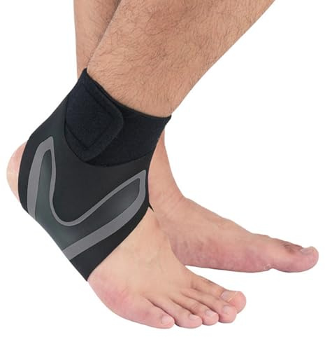 SHEKINI Foot Bandages Support Ankle Brace for Plantar Fasciitis 1 Pair(Black-grey,L)