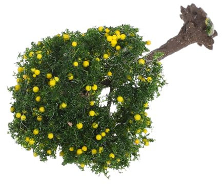 ROMISBABA De Árbol Miniatura para Paisajismo Árbol De Paisaje Verde con Frutos Amarillos 10 Cm Decoración para Dioramas y Trenes Miniatura Fácil De Diseño Realista