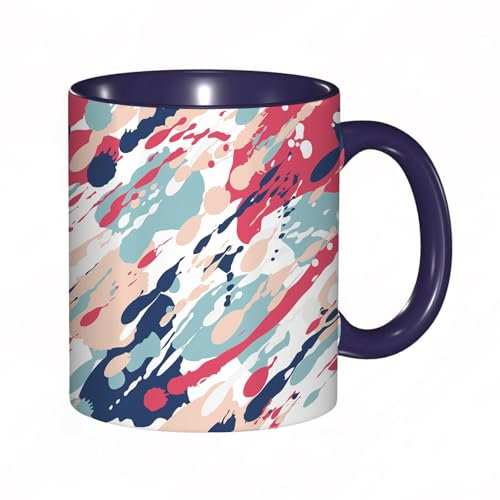 EKLMPS Coffee Mugs,11oz Ceramic Mugs, Funny Gifts for Women, Birthday Present,Christmas,Funny Mugs for Men,Paint Art Paint Splash
