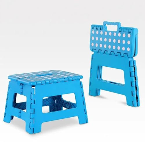 Folding Step Stool – Multi-Purpose Foldable Step Stool for Home & Kitchen | 100kg Capacity | Anti-Slip Surface | Lightweight & Portable Stool | Easy Storage Stepstool (Blue, Small)
