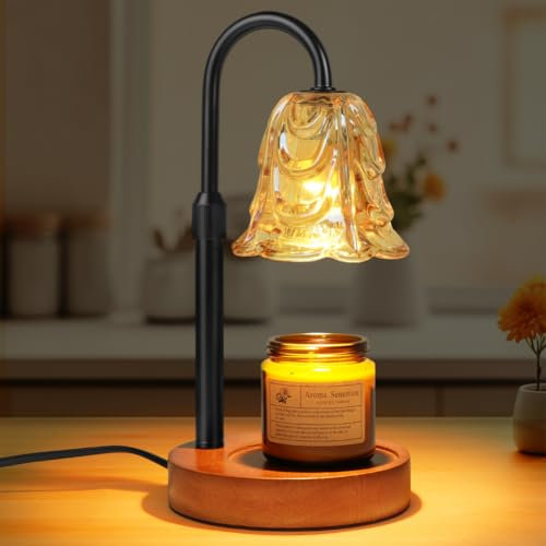 Vicloon Lampada Scalda Candela, Lampada profumata con Timer e Dimmer, Lampade Aroma Diffusore Elettrica, Altezza Regolabile, Candle Warmer Lamp con 2 Lampadine, Casa, Camera da Letto, Regalo Donna