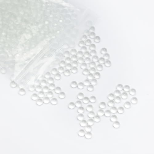 stonylab Round Glass Beads, Solid Glass Balls for Heating and Boiling Prevention Laboratory Clear Glass Boiling Stones, 3 mm Diameter, 1000 Beads per Bag