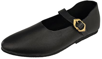 Vehi Mercatus Chaussures médiévales pour femme - Noir, Noir , 36 EU