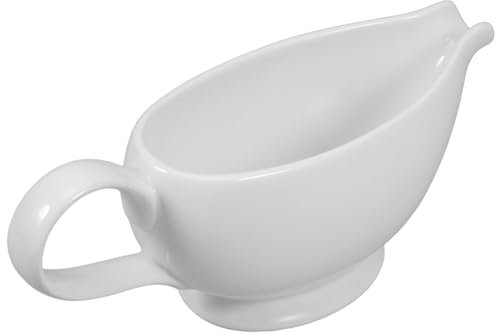 TOPPERFUN Seau à Sauce Chauffe-sauce Saucière Moderne Saucière Avec Couvercle Récipient De Crémier Mini Pitcher Creamer Saucière Chat En Porcelaine Bateau Céramique Blanche