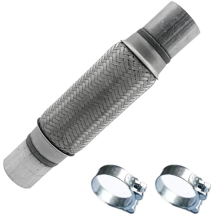 Tulov Flexrör, avgasrör, 45 x 203 x 303 mm med 2 klämmor, flexrör, universellt flexrör, flexrör, flexrör, flexrör, flexrör, flexibelt rör, avgasvikbar, flexibelt rör
