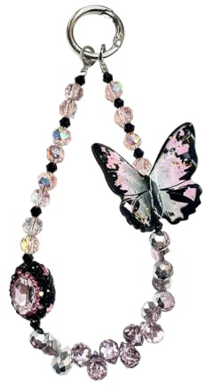 XFSRG Handykette Schmetterlinge Strass Anti-Drop Handyanhänger | Charms Anhänger Kurz Niedliche Handyschmuck für Mädchen und Damen