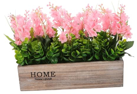 Hemobllo Realistic Fake Bonsai Hyacinth in Carbonized Pot Lifelike Faux Potted Flower for Wedding Table Decor Low Maintenance Indoor Plant Ornament for Home and Office Desktop Display