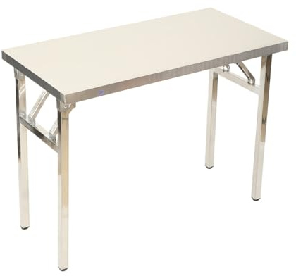 MECUTP Edelstahl Klappbar Arbeitstisch | Edelstahltisch 100 x 50 x 75 cm, Gastronomie Tisch bis 100kg Belastbar, Küchentisch, Küche Zubereitungstisch, Klapptisch, Serviertisch - 4cm Dicke