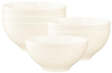 Seltmann Weiden Savona Müslischalen 6er Set, ø 15.7 cm, Runde Schalen für Müsli/Desserts/Salat, Porzellan, Spülmaschinen- & Mikrowellenfest, Fine Diamond