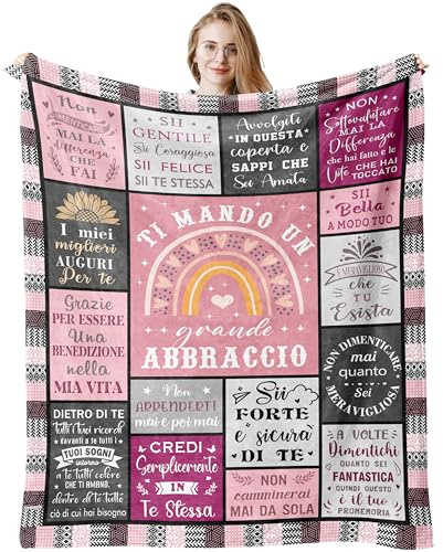 Jinmaple Regalo Migliore Amica - Coperta Abbraccio Flanella Morbida e Calda, Regalo Amica Compleanno, Regalo Amica Speciale Originale, Idea Regalo Donna, Sorella, Fidanzata, Moglie, Mamma, 150x130CM
