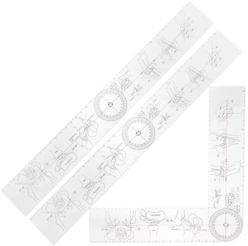COHEALI Goniometro Ortopedico Professionale 3 Pezzi in Pvc per Misurazione Angolare Accurata e Facile Osservazione delle Articolazioni in Valutazione Medica