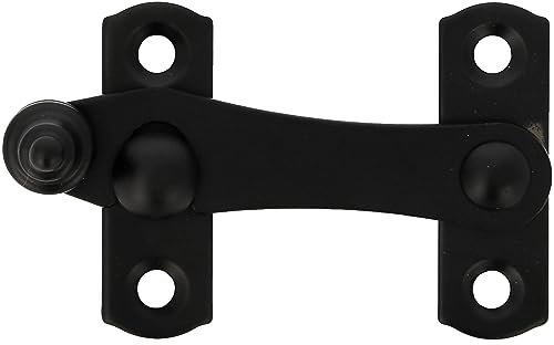 Amig - Aldabilla nera per persiane con attacco Inverso Mod. 3 | 75 x 46 mm | Chiusura di sicurezza anti urti e rotture per finestre | in acciaio | Viti incluse