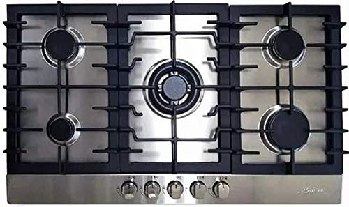 Kaiser Gaskochfeld 90cm/Edelstahl Gas Kochfeld Autark/Gasherd/Kochfeld/Gaskochfeld Einbau/5 Hochwertige Brenner/4,5 kW WOK Brenner/Gas-kochstelle/Gaskocher/Kochmulde/Erdgas und Propangas möglich