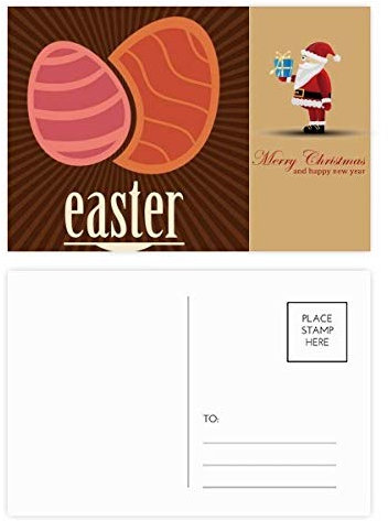Ostern Religion Festival rotes Ei Muster Weihnachtsmann Postkarten-Set Danksagungskarte Mailing 20 Stück