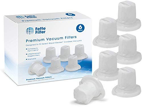 Fette Filter - Hand Vac Filter Compatible for Black + Decker VBF10. Compatible with Dustbuster Models HHVJ315JD10, HHVJ315JMF61, HHVJ315JMF71, HHVJ315BMF22, HHVJ320BMF26, HHVJ320BMFS27. 6 - Pack