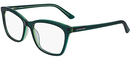 Calvin Klein Unisex CK19529 Sunglasses, 361 Crystal Emerald/Lime, 54