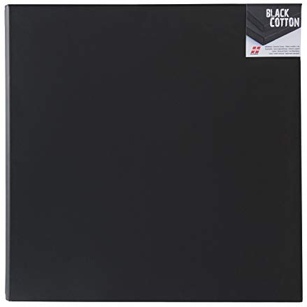 Honsell 15220 - Keilrahmen Black Cotton, hochwertige schwarze Leinwand, ca. 20 x 20 cm, 100 Prozent Baumwolle, trommelhart bespannt auf Fichtenholz