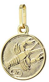 NKlaus Kettenanhänger Sternzeichen Krebs, 333er Gelbgold 12mm 1 Stück | 8 Karat; Öse 5x2,5mm; Gewicht 0,63g