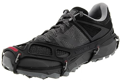 Kahtoola EXOspikes Footwear Traction for Winter Hiking & Running in Snow, Ice & Rocky Terrain - Black - Medium