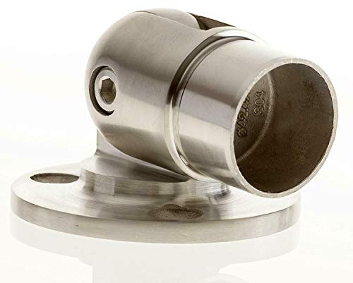Edelstahl Wandanschluss 42,4 mit Gelenk Fitting Geländer Winkel einstellbar Verbinder Wand Boden Bodenanker Rohranschluss