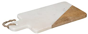 SECRET DE GOURMET Tabla de cortar GEOM Hygge, 15 x 30 cm, mármol, negro, color blanco