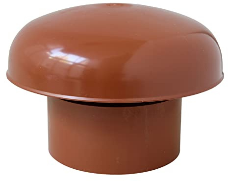 First Plast CDVM125T Chapeau de Ventilation Tête Exalateur avec maille, rouge tuile, diamètre intérieur 125 mm