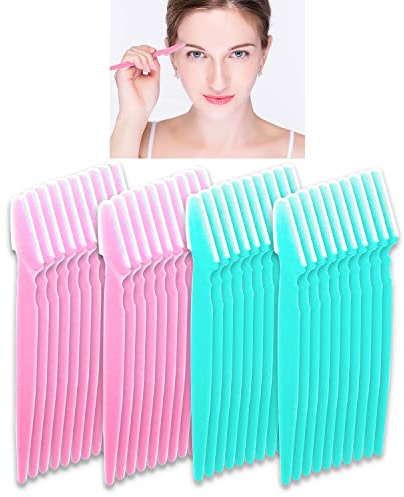 40 piezas de afeitar para cejas Laicky Eyebrow Trimmer Shaver Facial Removedor de pelo facial Exfoliante Dermaplaning Kit de herramientas de acero inoxidable con tapa Shaper de cejas para mujeres