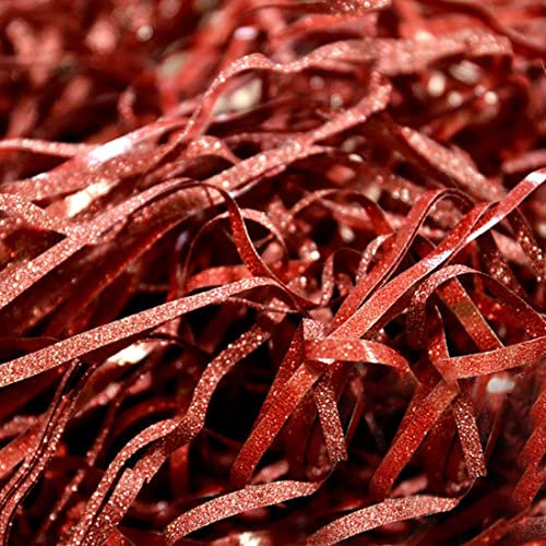 Quesuc Raphia or Papier Déchiqueté Pailleté en Soie Boîte Cadeau Matériau de Remplissage Décoration Brillant Partenaire Panier (C)