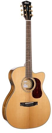 Cort 6 String Acoustic-Electric Guitar, Right, Natural Glossy, Full (GOLDOC6-BO)