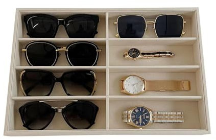 Svea Display Hochwertiger Samt-Schubladenteiler für Brillen, Sonnenbrillen, Schmuck, Organizer, stapelbar, multifunktional, Show, Schubladeneinsatz