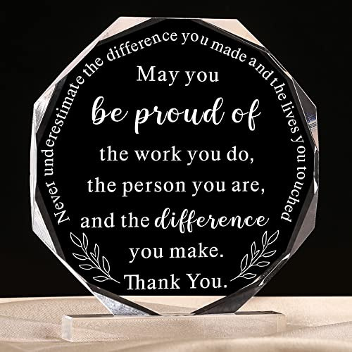 Regalo para compañeros de trabajo, acrílico, regalo de cumpleaños, jubilación, despedida, regalo para May You Be Proud of The Work You Do para empleados, regalo inspirador pisapapeles (estilo