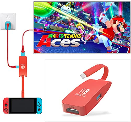 GOPALA Ersatz für Nintendo Switch Dock, 4K @ 60Hz Switch Docking, Tragbare Switch Dockingstation für TV, 1080P 60Hz Nintendo Switch TV Dock für Nintendo Switch/OLED Steam Deck-Rot