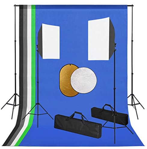 INLIFE Fotostudio-Set mit Leuchten, Hintergrundsystem und Reflektor,10.45kg,3067102