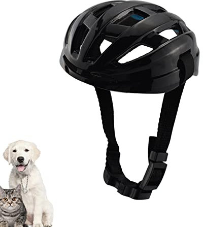 EUBEISAQI Motorradhelme für Haustiere | Schutzhelm für Hunde | Haustierhelme mit atmungsaktivem, verstellbarem Belüftungsloch-Lichtband für das Motorradfahren auf dem Fahrrad Cosplay
