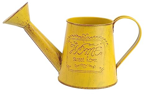 CIYODO 1 Maceta De para Flores Cubo De Estaño Decoración Única para El Hogar Macetero Vintage Macetas Jarrón Macetero Suculento Cocina Planta Suculenta Amarilla Maceta