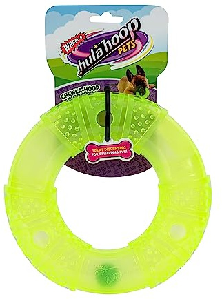 Jazwares Wham-O Pets Chewla-Hoop Leckerli-Spender – Langeweile Buster, geistig stimulierendes, herausforderndes interaktives Hundespielzeug