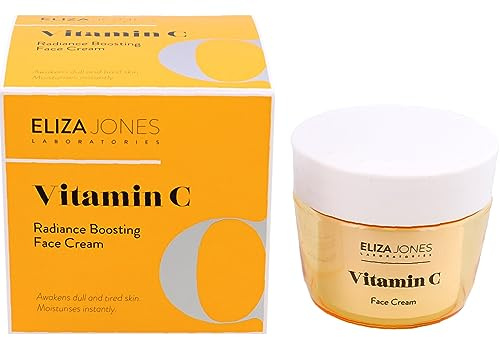 Eliza Jones Crème de jour pour le visage 50 ml, hydratation intense, prévention des rides et effet de peau éclatant (vitamine C Radiance Boosting)